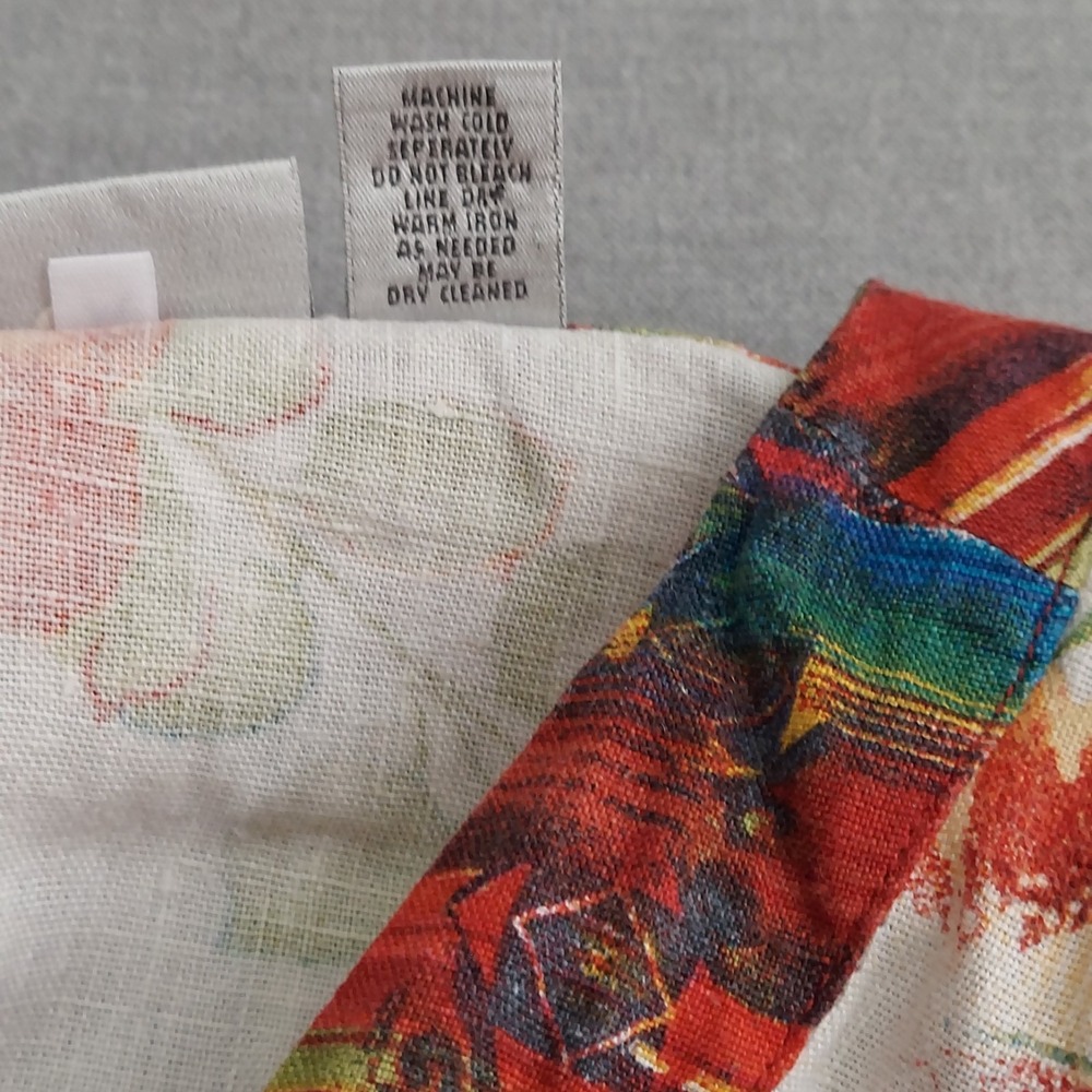 Chicos Linen Floral Kimono Style Top Women 3 Boho Resort Tie Front Beachy Artsy - Picture 8 of 14